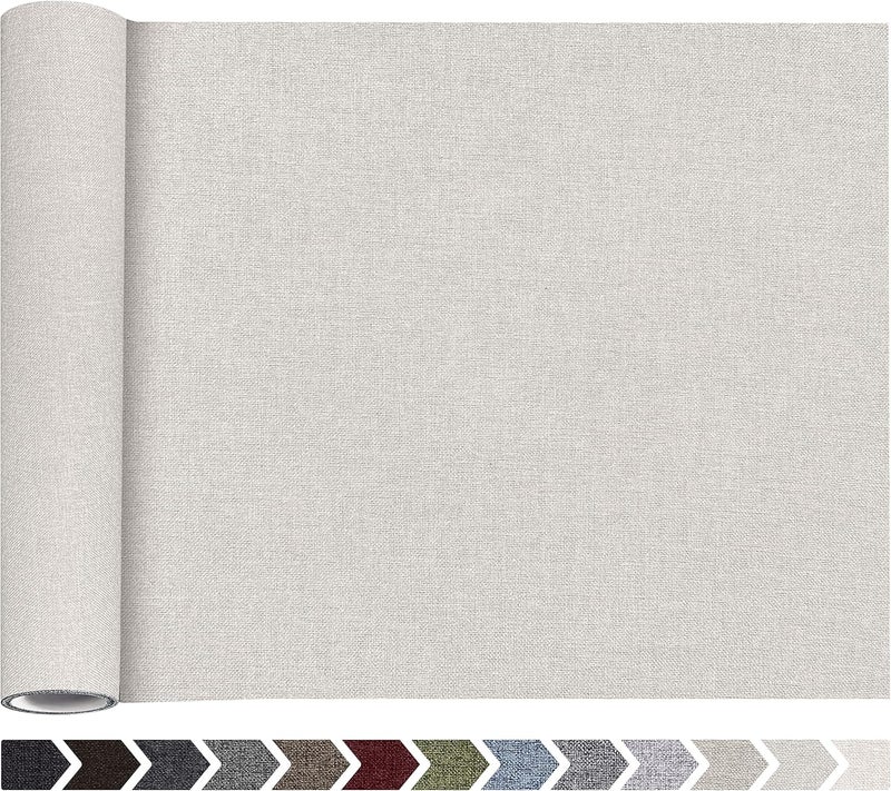 KING MOUNTAIN Fine Linen Fabric Patches, Self-Adhesive, Extra Large 12x40 Inch, Multi Color, for Sofa & Furniture Repair (Beige) - Image 1